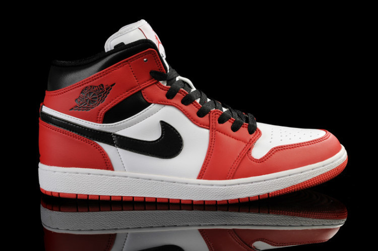 Air Jordan 1 Men Shoes White/Black/Red Online